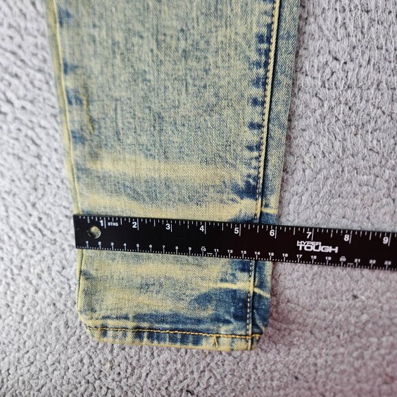 mnml Jeans Mens 31 Blue Skinny Fit Distressed X146 Stretch Denim - Picture 12 of 16